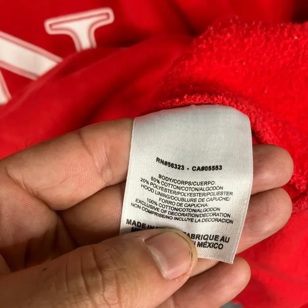 Nike Hoodie Mens‎ M Red NG Logo Pullover Fleece Long Sleeve Athletic Sweatshirt